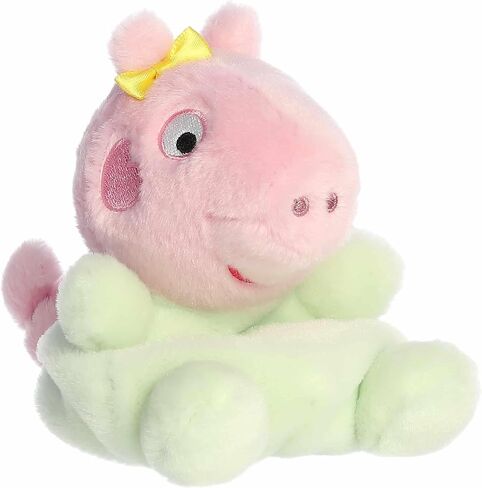 Aurora® Playful Peppa pig ™ Evie Baby Pav Palm Pals ™ محشو - ألعاب مرخصة رسميًا لجميع المعجبين - مثالية لأعياد الميلاد والبالغين والأطفال جميع الأعمار - الوردي 5 بوصات in Saudi Arabia
