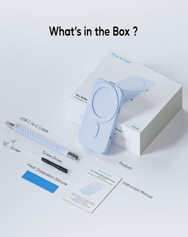 حاوية SSD مغناطيسية لهاتف iPhone 15 Pro/Max ProRes، M.2 2230/42/60/80 SSD إلى USB C، تدعم بيانات 10 جيجابت في الثانية، وشحن PD 60 وات وقارئ SSD للصوت/الميكروفون NVMe مقاس 3.5 مم (SSD غير متضمن) in Kuwait