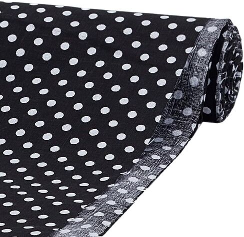 FINGERINSPIRE 1.09 Yards Black White Polka Dots Cotton Fabric 61 inch Wide Dots Printed Craft Fabric for Sewing Rectangle Cotton Material with Polka Dot Pattern Clothes Craft Fabric by The Yard in Saudi Arabia