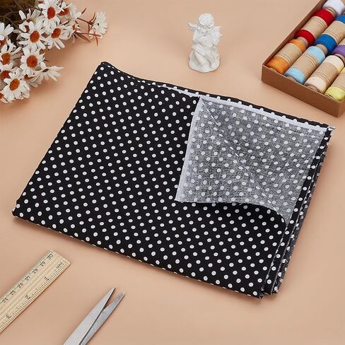 FINGERINSPIRE 1.09 Yards Black White Polka Dots Cotton Fabric 61 inch Wide Dots Printed Craft Fabric for Sewing Rectangle Cotton Material with Polka Dot Pattern Clothes Craft Fabric by The Yard in Saudi Arabia