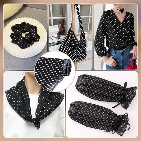 FINGERINSPIRE 1.09 Yards Black White Polka Dots Cotton Fabric 61 inch Wide Dots Printed Craft Fabric for Sewing Rectangle Cotton Material with Polka Dot Pattern Clothes Craft Fabric by The Yard in Saudi Arabia