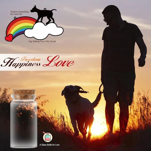 Pet Memorial Frame for Dogs – Double-Sided Rotating Wooden Picture Frame with Stand, Holds (4 * 6) Photos – Sympathy Gift for Loss of Dog, Rainbow & Cloud Design for Pet Parents in Saudi Arabia