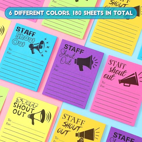 180 PCS يصرخون الملاحظات اللاصقة للمعلمين والطلاب والموظفين أو موظفي المكتب يصرخون بالبطاقات التقديرية ومكافأة وسادات التواصل الذاتي للمدرسة أو العمل ، 3x4inch in Saudi Arabia
