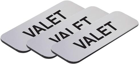 Valet 1 x 3" Name Tag, Brushed Silver (3 Pack) in Kuwait