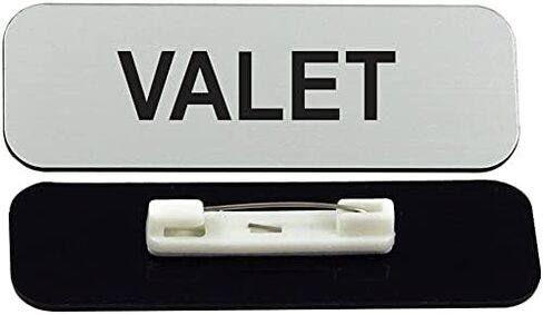 Valet 1 x 3" Name Tag, Brushed Silver (3 Pack) in Kuwait