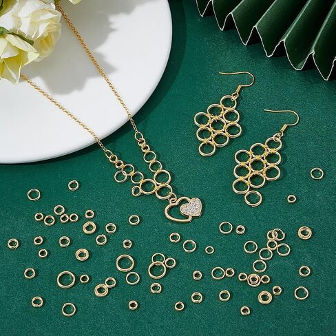 PH PandaHall 100pcs 24K Gold Plated Split Rings, Golden Double Jump Rings 4/5/6/8mm Double Loop Key Ring Small Brass Linking Connector Ring for Pendants Key Chains Jewelry Making Crafting Fishing in Saudi Arabia