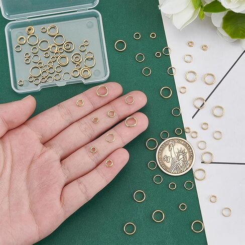 PH PandaHall 100pcs 24K Gold Plated Split Rings, Golden Double Jump Rings 4/5/6/8mm Double Loop Key Ring Small Brass Linking Connector Ring for Pendants Key Chains Jewelry Making Crafting Fishing in Saudi Arabia
