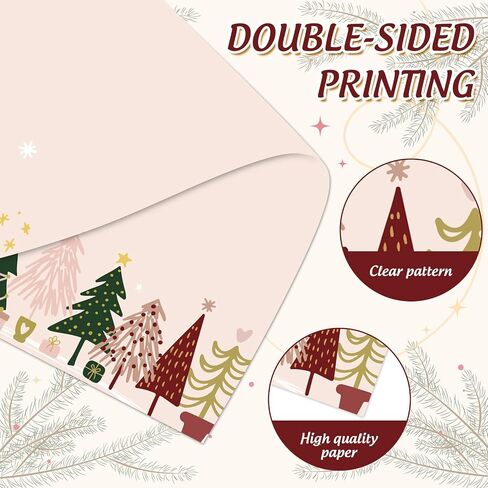 Whaline 60 Sheets Boho Christmas Tree Stationery Paper paper jouwte-sidive justiv xmas pord in Saudi Arabia