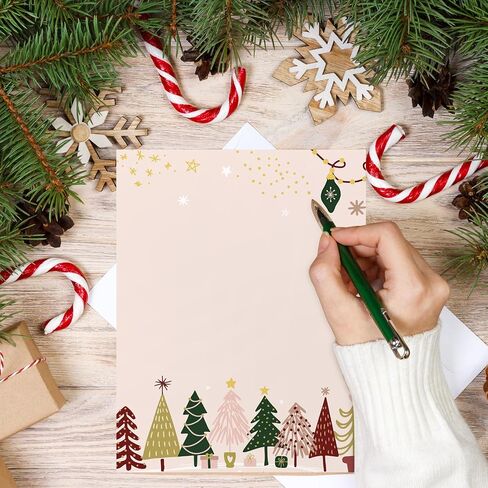 Whaline 60 Sheets Boho Christmas Tree Stationery Paper paper jouwte-sidive justiv xmas pord in Saudi Arabia