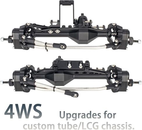 1/10 RC Portal Axles Set with BTA SOA Servo Mount CNC Aluminum One Piece Construction Offset Front Rear Completes Axle Set for Axial Capra 1.9 UTB LCG Cheater Rig 4WS DIY Upgrades (Black) in Saudi Arabia