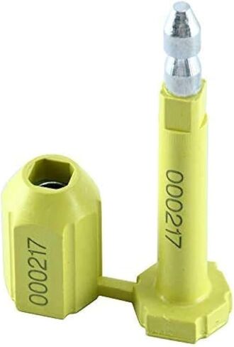 Amarine Made Bolt Seal (100) ختم الشحن مع طباعة ترقيم تدريجي لحاويات البضائع ومقطورات الشاحنات، وأختام حاويات البضائع باللون الأصفر (100) in Kuwait
