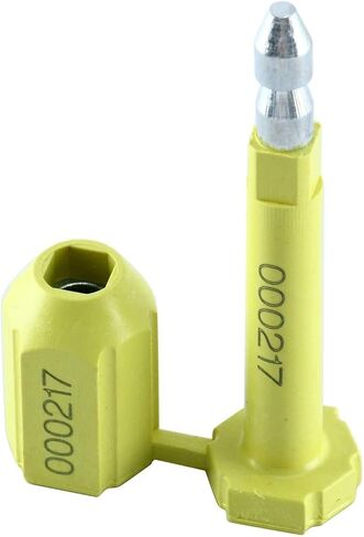 Amarine Made Bolt Seal (100) ختم الشحن مع طباعة ترقيم تدريجي لحاويات البضائع ومقطورات الشاحنات، وأختام حاويات البضائع باللون الأصفر (100) in Kuwait