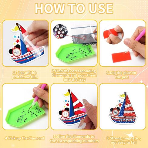12 PCS Mouse Diamond Painting Magnets ، Mouse Mouse Diamond Art Magnet للأطفال البالغين ، ومغنطة الثلاجة المائية ، وحرف DIY للمرآب ، والمطبخ ، والثلاجة in Kuwait
