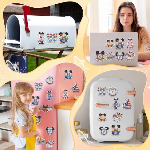 12 PCS Mouse Diamond Painting Magnets ، Mouse Mouse Diamond Art Magnet للأطفال البالغين ، ومغنطة الثلاجة المائية ، وحرف DIY للمرآب ، والمطبخ ، والثلاجة in Kuwait