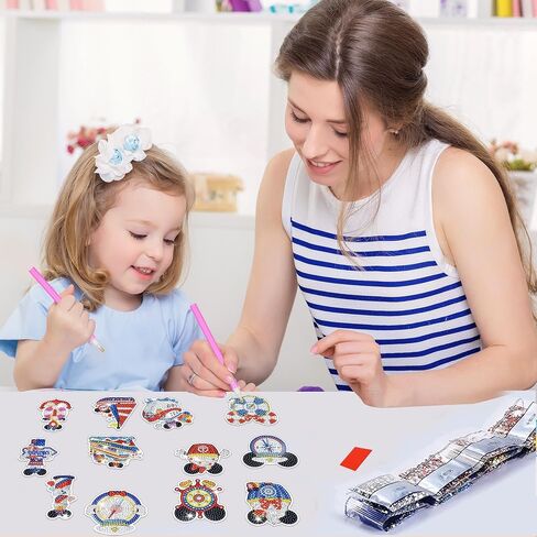 12 PCS Mouse Diamond Painting Magnets ، Mouse Mouse Diamond Art Magnet للأطفال البالغين ، ومغنطة الثلاجة المائية ، وحرف DIY للمرآب ، والمطبخ ، والثلاجة in Kuwait