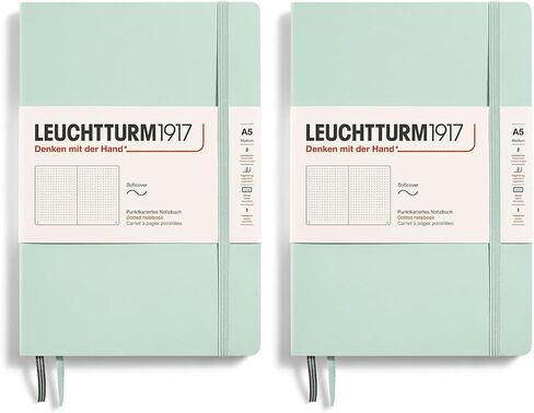 LEUCHTTURM1917 - دفتر ملاحظات متوسط ​​الحجم مقاس A5 (أسود) - 123 صفحة مرقمة in Kuwait