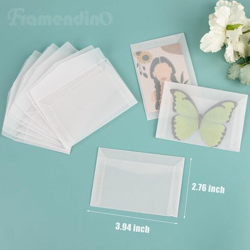 Framendino, 200 Pack Glassine Envelopes Mini Lotto Lottery Ticket Holders Seed Envelope Holder for Wedding Guest in Saudi Arabia