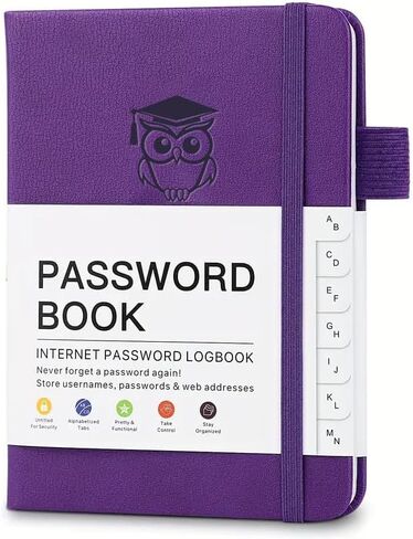 Password Keeper Book with Alphabetical Tabs，Small Password Books for Seniors, Password Notebook for Internet Website Address Log in Detail, Password Logbook to Help You Stay Organized in Saudi Arabia