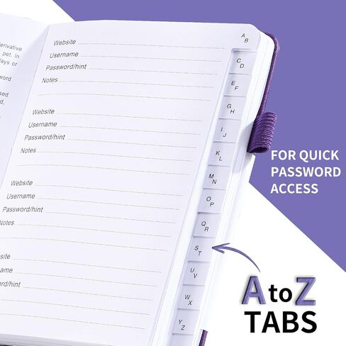 Password Keeper Book with Alphabetical Tabs，Small Password Books for Seniors, Password Notebook for Internet Website Address Log in Detail, Password Logbook to Help You Stay Organized in Saudi Arabia