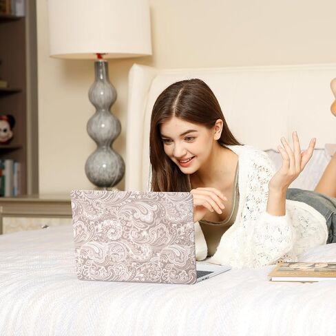 Moseso متوافق مع Macbook Air Case 13 Inch Case 2025-2022 M4 A3240 M3 A3113 M2 A2681 ، Waves anti-Fingerprint Vintage Rushing Waves Pu Pu Leather Cofling and Keyboard Cover for Macbook Air 13.6 inch ، pink in Saudi Arabia