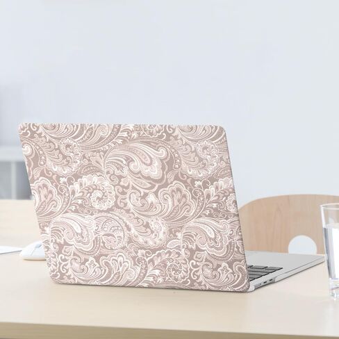 Moseso متوافق مع Macbook Air Case 13 Inch Case 2025-2022 M4 A3240 M3 A3113 M2 A2681 ، Waves anti-Fingerprint Vintage Rushing Waves Pu Pu Leather Cofling and Keyboard Cover for Macbook Air 13.6 inch ، pink in Saudi Arabia