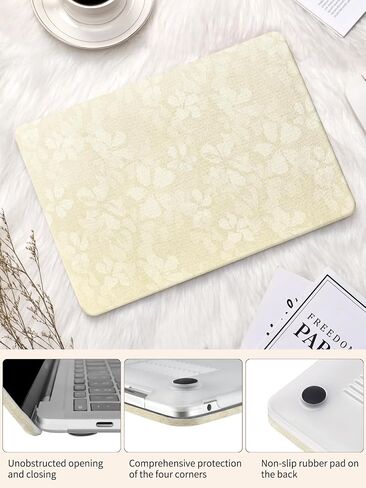 Seorsok متوافق مع Macbook Pro 13inch Case M2 2023،202221-2016 A2338 M1 A2159 A1989 A1708 A1706 ، غلاف القشرة المصنفة من البلاستيك المصنوعة من الزهور الخضراء المطبوعة ، in Saudi Arabia