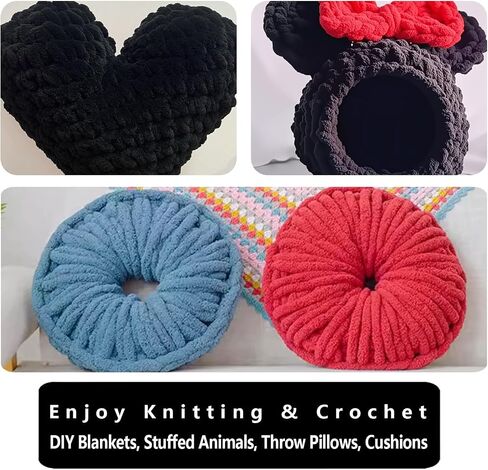 8 Pack Giant Chunky Yarn for Crocheting/Hand Knitting, Blanket Extra Thick Yarn, Mint, Teal, Green Super Bulky Large Soft Fluffy Plush Fuzzy Thick Chenille Yarn-1 Pack of 226g/7.97oz-Green Gradient in Kuwait