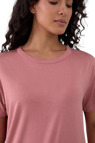 Joyaria Women's Bamboo Viscose Pajamas Short Sleeve Round Neck Top & Jogger Pajama Pants with Pocket in Kuwait