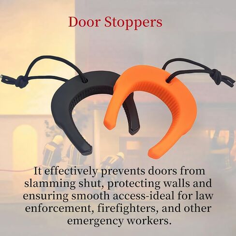 First Responder Door Stop,Door Wedge for Law Enforcement, Police, Emergency Medical Services, Firefighter Tools,Door Pinch Guard Stops Doors from Closing (4, Black Orange Yellow Green) in Kuwait