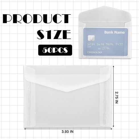50Pcs White Flat Self-Seal Medium Glassine Paper Cello Bags, Glassine Envelopes 7x10cm / 3.9 x 2.7 Inches, Clear Translucent Mini Envelopes for Stamps, Seeds, Lottery Tickets, Coin Collecting in Saudi Arabia