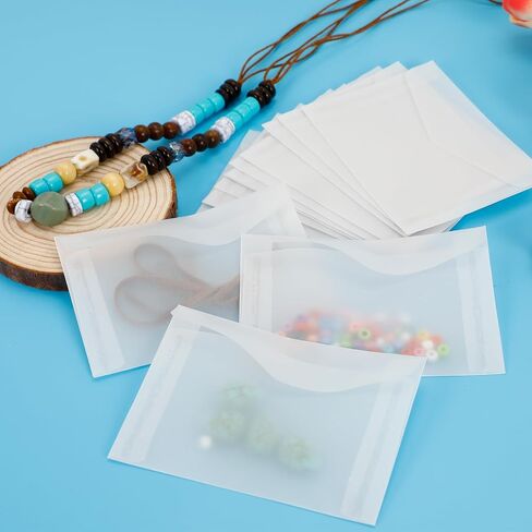 50Pcs White Flat Self-Seal Medium Glassine Paper Cello Bags, Glassine Envelopes 7x10cm / 3.9 x 2.7 Inches, Clear Translucent Mini Envelopes for Stamps, Seeds, Lottery Tickets, Coin Collecting in Saudi Arabia