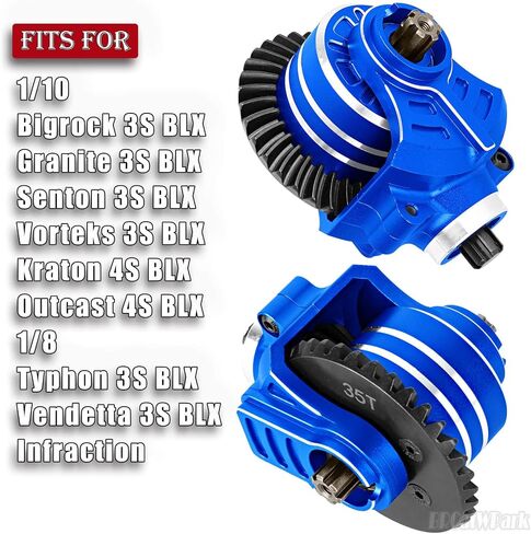 RC 2Pcs Speed Up 35T Differential & 14T Main Gear Set Upgrades Part for 1/8 Typhon Vendetta 3S BLX Infraction,1/10 Bigrock Granite Senton Vorteks 3S BLX Kraton Outcast 4S BLX,Red in Saudi Arabia