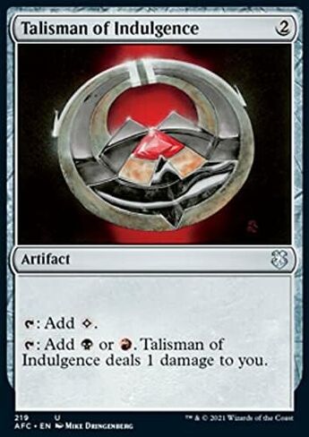 MTG Magic: The Gathering - Talisman of Indulgence (219) Adventures in The Forgotten Realms Commander AFC in Saudi Arabia