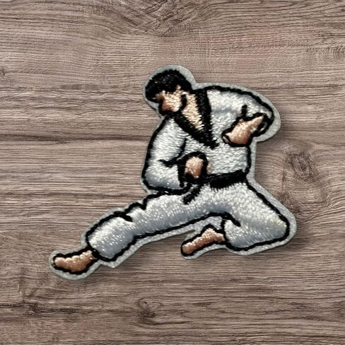 Mini Small Karate Taekwondo Cartoon Embroidered Iron On Patches Sew On Patches Kids DIY Decoration or Repair Clothing T Shirt Jeans Jacket Hat Bag Costume/Lot of 3 Pieces in Saudi Arabia
