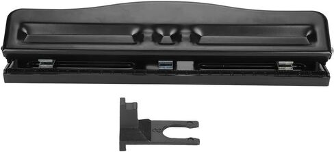 Akozon 3 Hole Adjustable Heavy-Duty Hole Punch, Black, Minimalist Style, Punctures Up to 10 Sheets, Metal Body, Iron Handle in Saudi Arabia