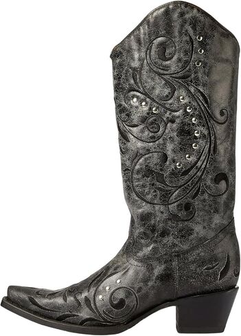 Corral Boots Women's Embroidery & Studs Western Boots | Snip Toe 13" Shaft Cowhide Leather Mid-Calf Cowboy Boots for Women in Saudi Arabia