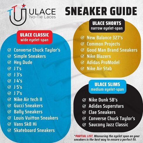 uLace شورت بدون أربطة حذاء - أربطة أحذية مرنة للأحذية الرياضية | أربطة مرنة وقابلة للتمدد | سهلة التركيب in Kuwait