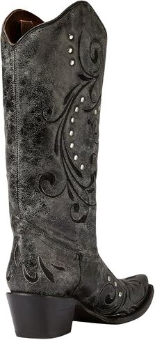 Corral Boots Women's Embroidery & Studs Western Boots | Snip Toe 13" Shaft Cowhide Leather Mid-Calf Cowboy Boots for Women in Saudi Arabia