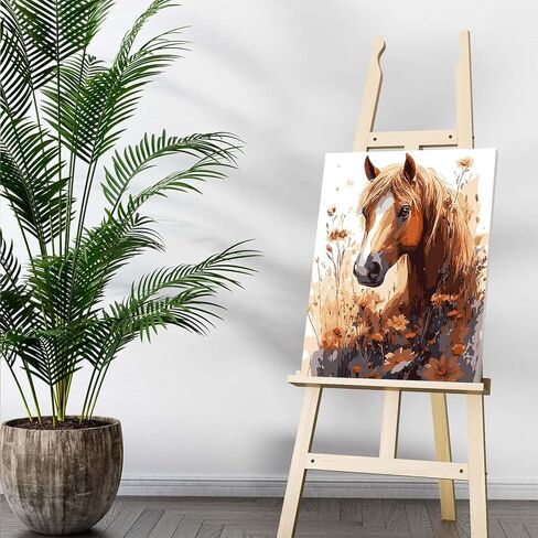 Auremi Horses Paint by Numbers Kits for Adults Beginners,Easy Animal Paint by Numbers on Canvas Framed DIY Painting by Numbers for Gift Home Wall Decor 8x12 Inch in Kuwait