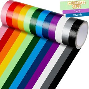 Frienda 36 Pcs Colored Assorted Duct Tape Decorative 10 Yards x 1 Inch Multi Purposes Bright Colors Tapes Waterproof for Kids DIY Crafts Art Kit School Home Fiesta Party(Mutiple Color) in Kuwait
