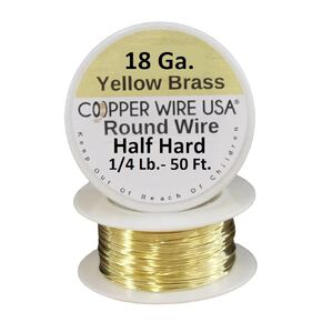 18 Ga Round Half Hard Yellow Brass Wire (1/4 Lb. - 50 Ft. Spool) in Kuwait
