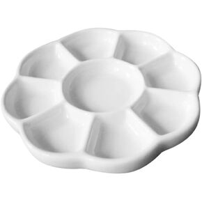 HOMSFOU Ceramic Paint Tray Compartment Serving Plate for Seasoning Crafts Multi Functional Ink Plate for Artists Students and Food Service Easy to Clean Store in Kuwait