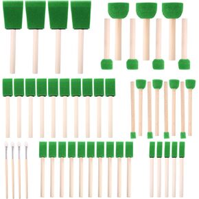 فرش الطلاء الرغوية (48 حزمة) 10 أحجام - اسفنجة الطلاء - فرش الرغوة الممتازة - تشكيلة فرشاة الطلاء الخفيفة الوزن والمتينة (الأزرق) in Kuwait