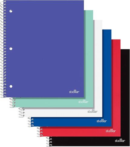 Office Depot® Brand Stellar Poly Notebook, 8-1/2" x 11",1 Subject, College Ruled, 80 Sheets, Assorted Colors, Pack Of 8 in Saudi Arabia
