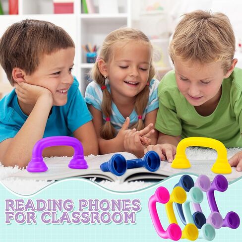 Shappy Bulk Whisper Reading Phones 24 Pcs Whisper Auditory Feedback Phone Classroom Manipulative Hear Myself Sound Speech Therapy Tool for Kids Accelerate Reading Fluency Pronunciation(Morandi Color) in Saudi Arabia