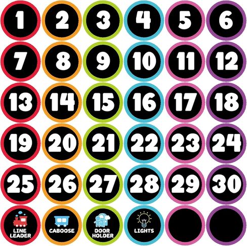anwyll line up spots for floor floor 36pcs 4 '' 'number for classroom vinyl up floor dot floor ropoors spots spots scal for back to school dick stchoch preschool (white & color) in Saudi Arabia