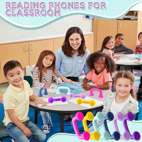 Shappy Bulk Whisper Reading Phones 24 Pcs Whisper Auditory Feedback Phone Classroom Manipulative Hear Myself Sound Speech Therapy Tool for Kids Accelerate Reading Fluency Pronunciation(Morandi Color) in Saudi Arabia