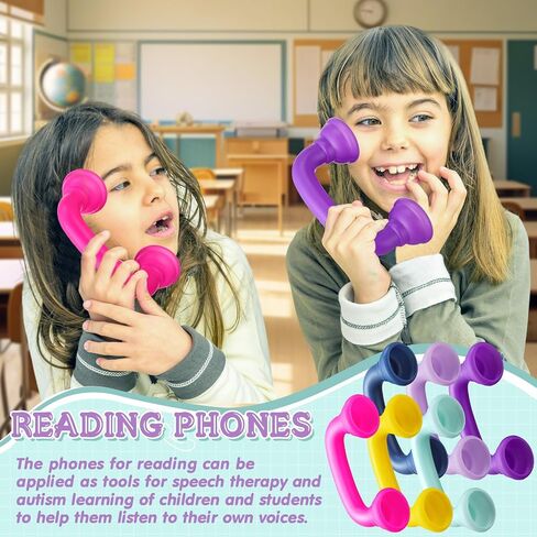 Shappy Bulk Whisper Reading Phones 24 Pcs Whisper Auditory Feedback Phone Classroom Manipulative Hear Myself Sound Speech Therapy Tool for Kids Accelerate Reading Fluency Pronunciation(Morandi Color) in Saudi Arabia
