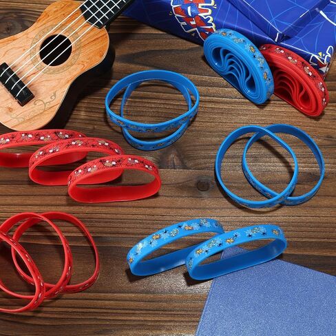 24pcs Spider Silicone Bracelets, 2 Styles Party Favors Wristbands Ghost Spider Web Printed Bracelets Hero Theme Birthday Cake Decorations Supplies in Saudi Arabia