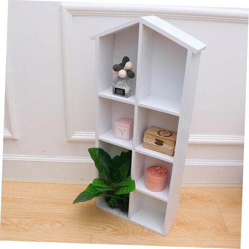 PRETYZOOM Wall Book Stand Retro Bookshelf for Storage Wall Storage Rack Solid Wood Bookshelf Decorative Book Rack for Home in Saudi Arabia